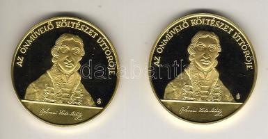 1990. MÉE "Debrecen-Csokonai Vitéz Mihály" 2 klf érem Au 31g csak 10db!!! Unikát! T:PP + A...