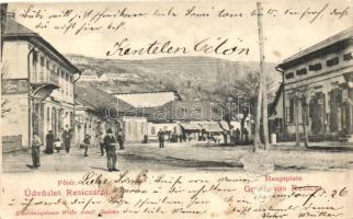 Resica, Fő tér, Weiss üzete, Weiss Adolf kiadása / square, shop (EK)