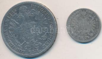 Ausztria 1872. 10Kr Ag "Ferenc József" + 1885. 1Fl Ag "Ferenc József" T:3,2-  Austria 1872. 10 Kreuzer Ag "Franz Joseph" + 1885. 1 Florin Ag "Franz Joseph" C:F,VF