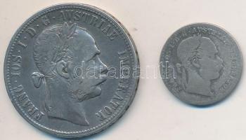 Ausztria 1872. 10Kr Ag "Ferenc József" + 1885. 1Fl Ag "Ferenc József" T:3,2- 
Au...