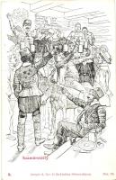 Studentika, selmeci diákélet, 'Szamárestély', Tassonyi Ernő 'Aki a párját keresi' regényének illusztrációja / studentica, illustration s: Mühlbeck Károly