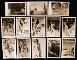cca 1960 Nudista strand 13 db fotó 6x9 cm