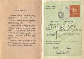 1926 Magyar útlevél kemény fedelű