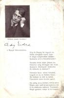 Ady Endre, Székely Aladár felvétele; Nyugat, modern magyar szépirodalmi folyóirat reklám képeslap; Jókai nyomda