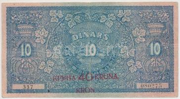 Jugoszlávia/Szerb-Horvát-Szlovén Királyság 1919. 10D "40K" felülbélyegzéssel T:III Yugoslavia/Kingdom of the Serbs, Croats and Slovenes 1919. 10 Dinara with "40 Kronen" overprint C:F Krause 17