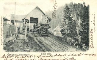 Komandó, Felső-Sikló; Bogdán E. fényképész / sawmill, funicular