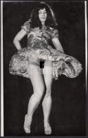 cca 1970-1980 Incselkedő szellő szoknyát libbent, finoman erotikus fénykép, 24x15 cm / cca 1970-1980 Erotic photo, 24x15 cm