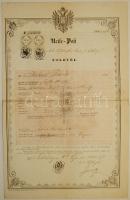 1850 Útlevél 2 x 15kr C.M. leróva felhasználás: Edelény (kis hiba középen)