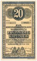 Sopronnyék / hadifogolytábor 1916. 20K arab sorozat- és sorszámmal T:I- hajtatlan