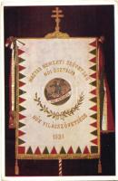 1931 Magyar Nemzeti Szövetség Női Osztálya, Nők Világszövetsége / Hungarian National Federation of Women's Affairs, the World Association of Women, flag, propaganda 'Pro Hungaria' (EK)