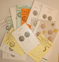 17 db numizmatikai árlista német kereskedőktől, főleg a 2000-es évekből