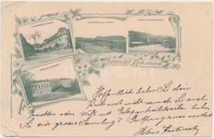 1898 Kolozsvár, Fő és Trencsén tér, Bánffy palota, Takarékpénztári palota, Gazdasági tanintézet / squares, palace, bank, institute, floral Art Nouveau (EK)