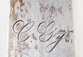 Antik ezüst (Ag.) kanál, jelzett, mesterjeggyel, monogrammal, h:21,5, nettó:58 g