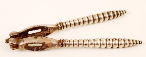 Régi fém diótörő, sérült, h:16 cm