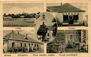 Herend, Hangya, Községháza, Római katolikus templom, Polcelángyár