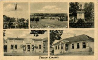 Karád, zászló, emlékmű, Hangya, iskola