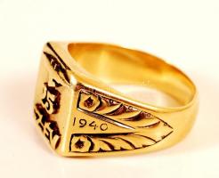 1940 Légierő repülős emlékgyűrü 25 SZ-ÉV 1915-1940 felirattal. Jelzett 14 K arany. / 1940 Hungarian ...