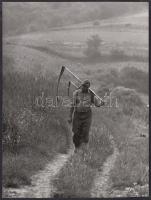 cca 1970-1980 Zsigri Oszkár: Hazafelé, pecséttel jelzett vintage fotóművészeti alkotás, 24x18 cm