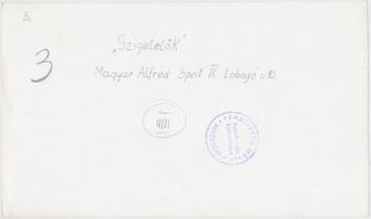 cca 1970 Magyar Alfréd: Szigetelők, a szerző által feliratozott vintage fotóművészeti alkotás, 14x24...