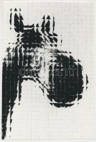 cca 1980 Nagy Sándor: Lóportré, pecséttel jelzett vintage fotóművészeti alkotás, 20x13 cm