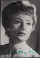 Várady Hédi (1929-1987) színésznő aláírása az őt ábrázoló fényképen.