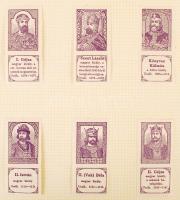 cca 1910 Magyar királyok Szent Istvántól - Ferenc Józsefig. 53 db reklámbélyeg. Komplett sorozat ber...