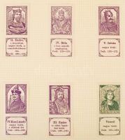 cca 1910 Magyar királyok Szent Istvántól - Ferenc Józsefig. 53 db reklámbélyeg. Komplett sorozat ber...