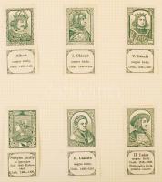 cca 1910 Magyar királyok Szent Istvántól - Ferenc Józsefig. 53 db reklámbélyeg. Komplett sorozat ber...