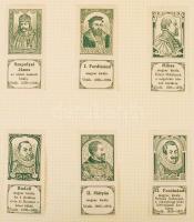 cca 1910 Magyar királyok Szent Istvántól - Ferenc Józsefig. 53 db reklámbélyeg. Komplett sorozat ber...