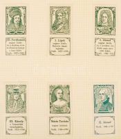 cca 1910 Magyar királyok Szent Istvántól - Ferenc Józsefig. 53 db reklámbélyeg. Komplett sorozat ber...