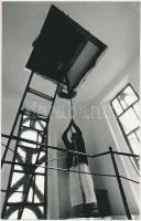 cca 1970 Giltán Tivadar: Harangozó, pecséttel jelzett fotóművészeti alkotás, 24x15 cm