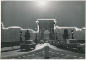 1978 Szvoboda István: Ellenfényben, budapesti városkép, feliratozva, 16x24 cm