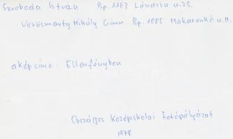 1978 Szvoboda István: Ellenfényben, budapesti városkép, feliratozva, 16x24 cm