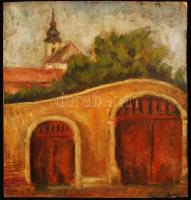 Jelzés nélkül: Boltíves kapuk. Olaj, karton, 36×34 cm