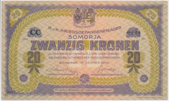 Somorja / hadifogolytábor 1916.01.15. 20K két nagybetűs sorozat, arab sorszám T:II- Hungary / Somorja / prison camp 15.01.1916 20 Kronen, serial numbers with capital letters C:VF Adamo HHS-1.8