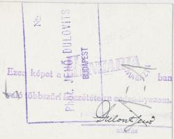 cca 1930-1935 Dulovits Jenő (1903-1972): A 9-es villamos a Lánchíd alatti kanyarban, aláírva, pecsét...