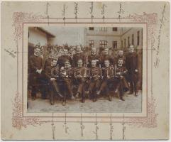 cca 1900 Lelkészképző I. évfolyamos hallgatói, feliratozott csoportkép, kartonra ragasztva, fotóméret 8x11 cm, karton 13x16 cm