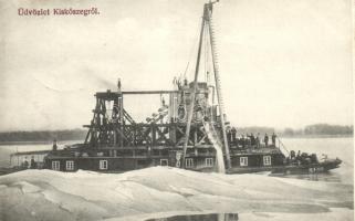 Kiskőszeg, Teherkomp; kiadja Borkovits Nándor kereskedő / freighter