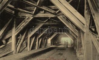 Torda, 100 éves Arany híd belseje; kiadja Füssy József / old bridge (EK)