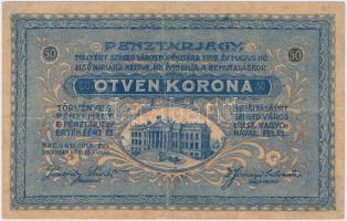 Szeged 1918.12.01. 50K "Városi pénztárjegy" II. kiadás T:III Hungary / Szeged 01.01.1918 50 Korona "City receipt" 2nd issue C:F Adamo SZE-3.3.2