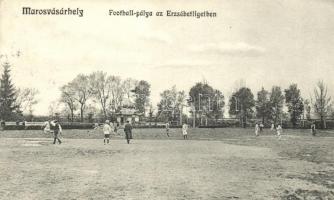 Marosvásárhely, Football pálya az Erzsébet ligetben; Porjes S. Sándor kiadása / football pitch