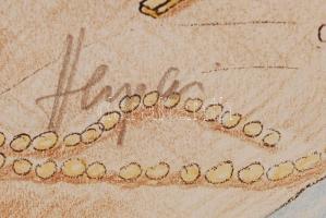 Herpai Zoltán (1951-2011): Shakespeare mesék című könyv eredeti illusztrációi: Szeget szeggel. Színe...