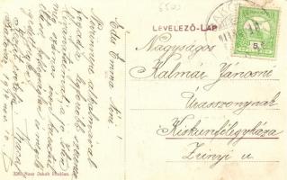 Bakóvár, Községháza, templom, paplak; Nasz Jakab kiadása / town hall, church, parsonage