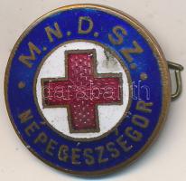 ~1950. "M.N.D.SZ. Népegészségőr" zománcozott jelvény (22mm) T:2