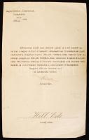 1930 Samarjay Lajos (1870-1946) államtitkár, a Magyar Királyi Államvasutak elnökének aláírása MÁV előléptetési okmányon.