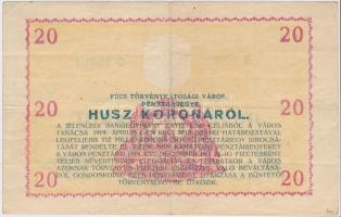 Pécs 1919.04.04. 20K "Pénztárjegy" sorszám előtt csillag T:III
Hungary / Pécs 04.04.1919 2...