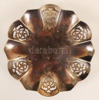 Ezüstözött, áttört kis tálka 15 cm