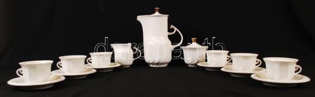 Hollóházi teás készlet, jelzett, hibátlan