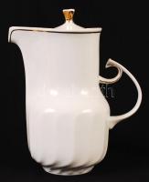 Hollóházi mokkás készlet, jelzett, apró lepattanás a cukortartón