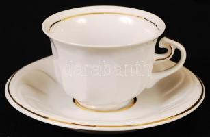 Hollóházi mokkás készlet, jelzett, apró lepattanás a cukortartón